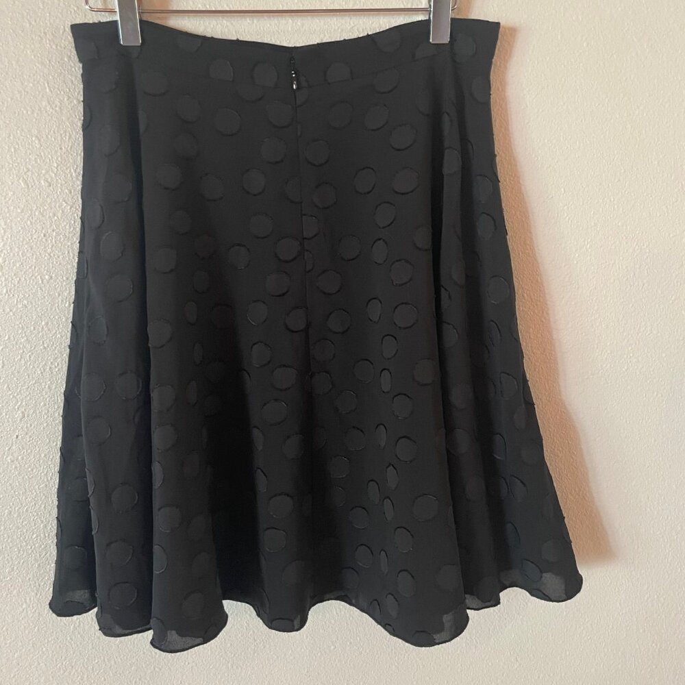 Ann Taylor Black Clip Dot Full Circle Chiffon Skirt Petite ‎ Size 6P - Picture 5 of 11